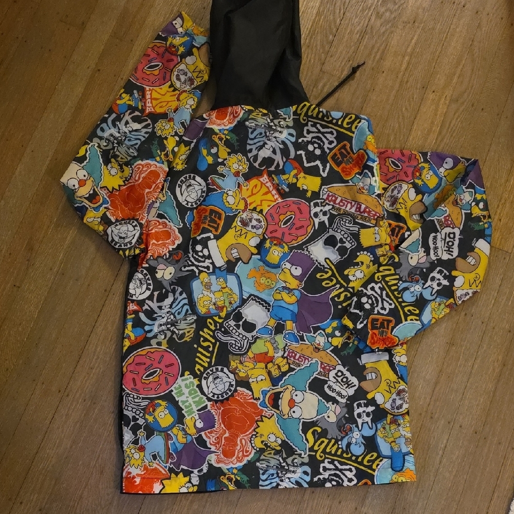 The Simpsons Black Windbreaker Jacket  Size Small. NWOT